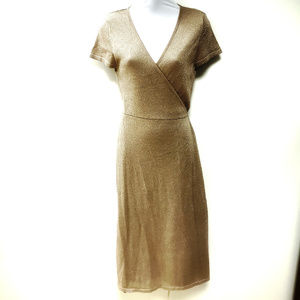 ZARA Gold Crossover dress, NWT, Sz S